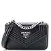 Prada, Pre-Loved Chain Envelope Flap Shoulder Bag Grace Lux Medium, Black
