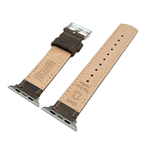 Image of BARTON WATCH BANDS - Top Grain Leather Watch Bands Compatible with Apple Watch Models - 1, 2, 3, 4, 5, 6, 7, 8, 9, 10, SE, Ultra & Ultra 2