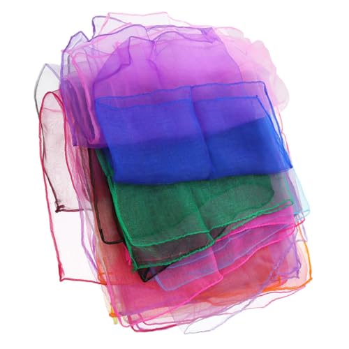 15pcs Colorful Dance Scarves for Performance and Juggling Square Play Scarves Visual Toys for Boys and Girls and Dance Classes 6