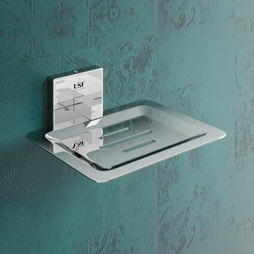 Image of USF Bathroom Soap Dish, Stainless Steel Single Soap Holder for Wash Basin & Shower Utility Area, Scratch Resistant Surface, Chrome Finish, 3 Years Warranty, Pack of 1 - Lion