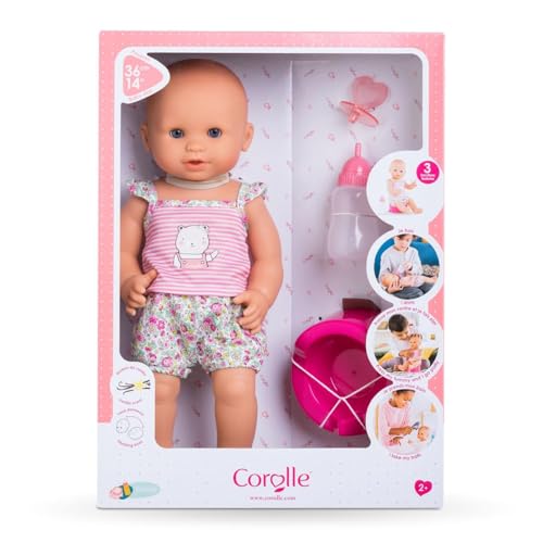 Corolle Emma Trink und Näss Badebaby, Vollvinylpuppe mit Schlafaugen,...