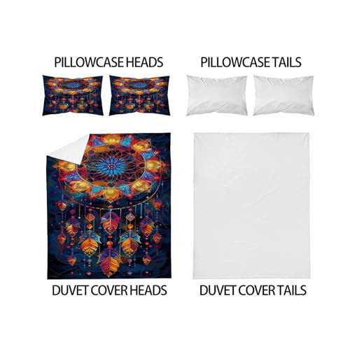 Parure de lit attrape-rêves gothique 260x220 cm avec housse de couette microfibre