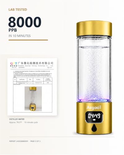 Image of Hydrogen Water Bottle Generator, Gold