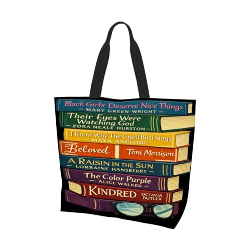 Bolsa tote de lona para amantes de la literatura afroamericana, regalo para lectores, bolso grande y oversize para mujer miniatura 1
