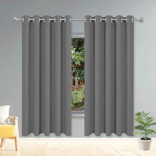 一級遮光カーテン 300 x 145 cm カーテン1枚セット防音遮光目隠し無地おしゃれ洗える寝室玄関キッチリビグ, ダークグレー