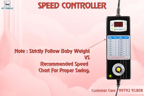 Image of My Cradle Electric Cradle Motor Digital Timer 15 min to 9.45 hrs. First Time in India Time and Speed Adjustable Kit 20kg Load, for New Born Baby-Red Heart (Only Automation Kit)(Cradle not Included)