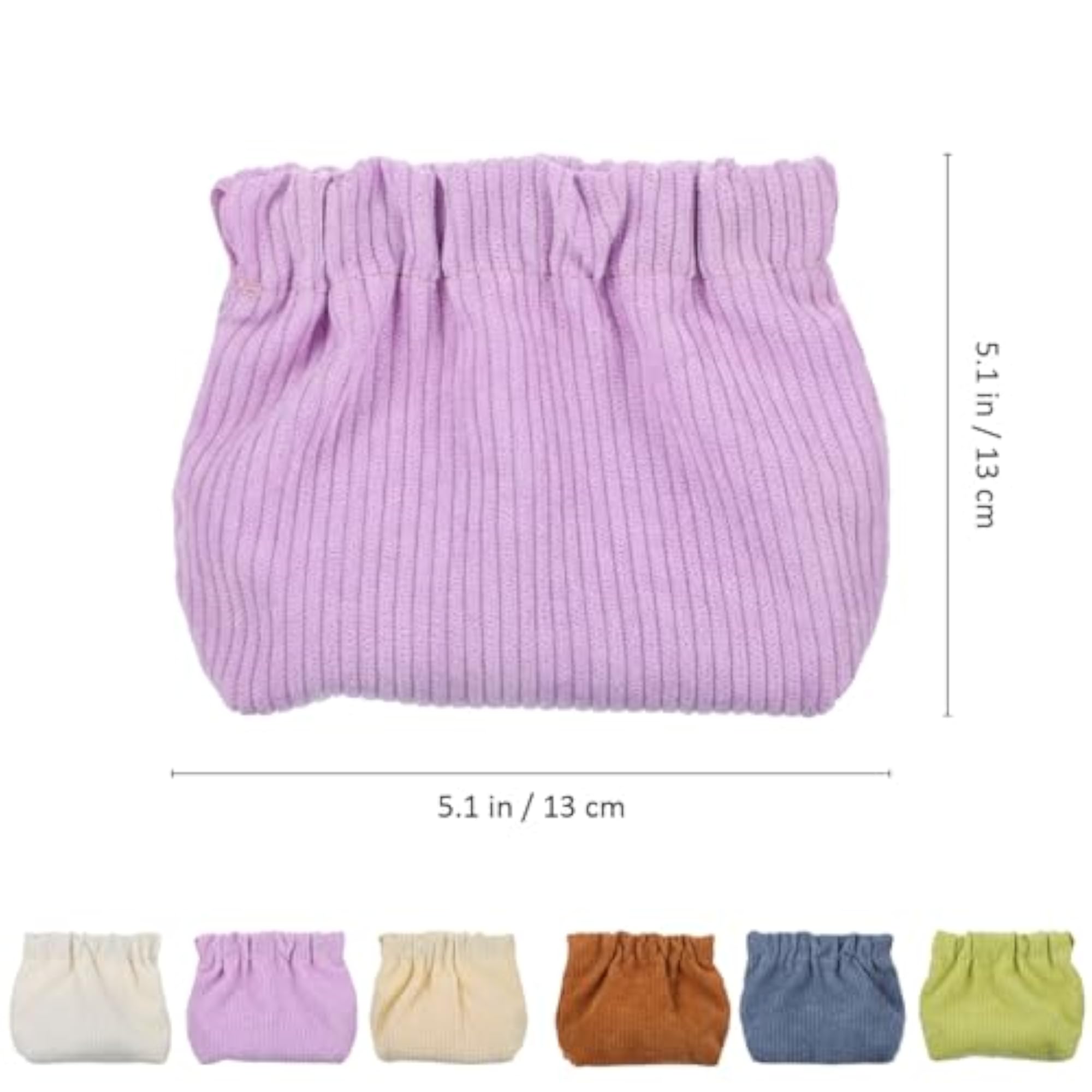 6 Pcs Corduroy Elastic Storage Bag Set, Portable Pouch