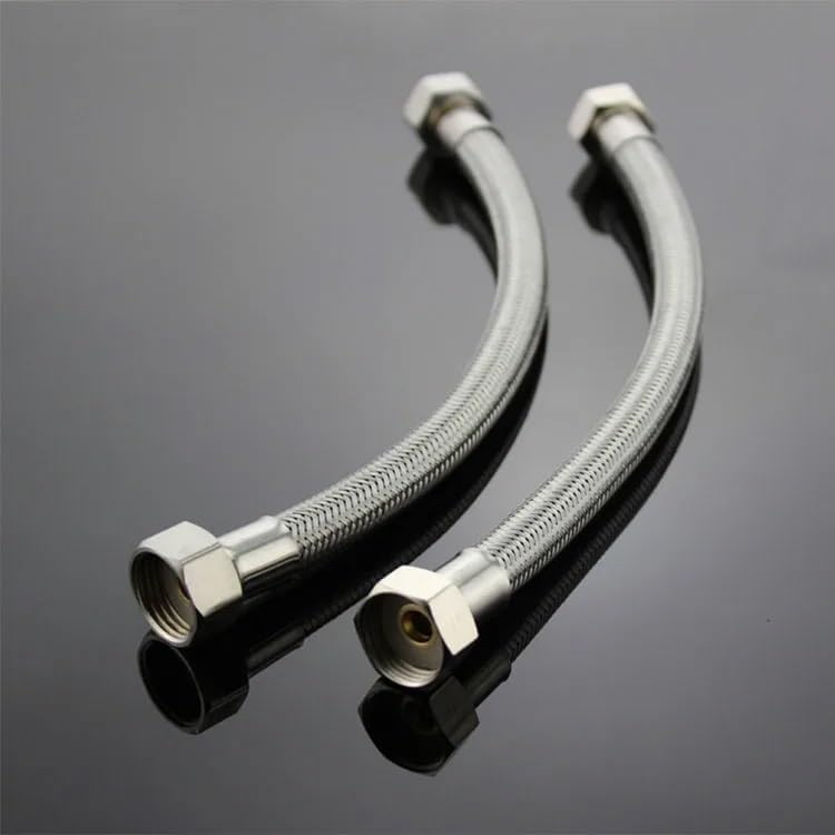 Image of Marcoware Stainless Steel Braided Connection Pipe with Easy-Grip Tightening Nut | Tool-Free Installation For Water Heater Geyser /Wash Basin /Kitchen Sink & Toilet Flush, 1 /2 inch Thread Size, Pack of 2