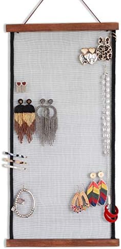 Earring Organizer Wall Monut Earring Holder Display Hanging Jewelry Organizer for Studs Dangle Earrings and Necklaces Holder Rack for Women Girl Gift