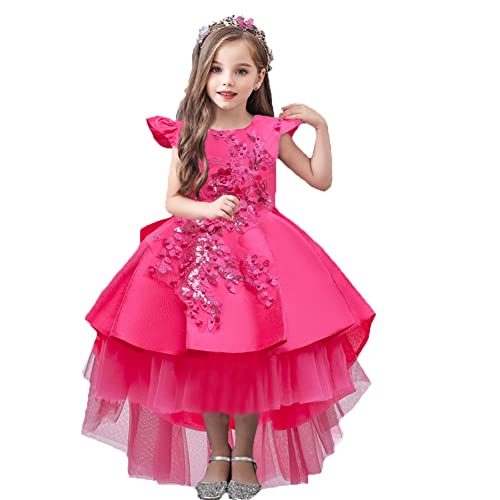 Disfraces para niños y niñas elegantes tipo vestido de boda hot pink sin rozaduras