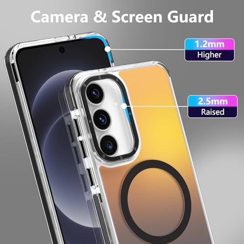 Image of Magnetic Case for Samsung Galaxy S25 FE 5G [Compatible with Magsafe] [Cute Fashion Fluorescent Design] [1 Screen Protector] Slim Translucent Matte Case for Galaxy S25 FE 5G 6.7 inch, Black