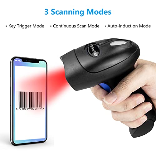 NetumScan 1D&2D Barcode Scanner with Hands Free Adjustable Stand, Wireless USB Automatic QR Bar Code Reader/Imager for Store, Supermarket, Warehouse
