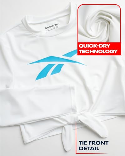 Reebok Girls' Rash Guard Set - 3 Piece UPF 50+ Long Sleeve Swim Shirt with Bikini Swimsuit - Swimwear Set for Girls (4-16)3