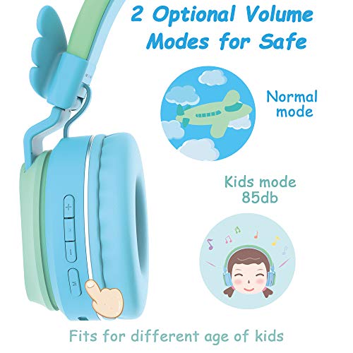 Riwbox Écouteurs Bluetooth sans fil BT05 Wings pour enfants, contrôle du volume, 85 dB/103 dB, casque pliable avec micro… - Les Beatles, Paul McCartney, John Lennon, RIngo Starr, George Harrison Riwbox Écouteurs Bluetooth sans fil BT05 Wings pour enfants, contrôle du volume, 85 dB/103 dB, casque pliable avec micro… – Image 7