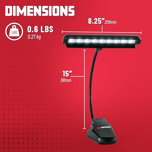Gator Frameworks Music Stand Lamp Light with Adjustable Goose Neck, (GFW-MUS-LED) - Thumbnail 5