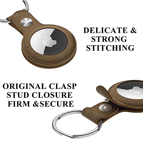 Genuine Leather AirTag Keyring Holder for Apple AirTags. Anti-Lost - Image 4