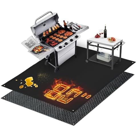 TOHONFOO Three Layers Thickened 80 x 48 in Large Grill Mats for Outdoor Grill - BBQ Grill Mats with Anti Slip Rug to Protect The Deck, Patio, Pavers - Easy to Clean Grilling Mats Cover