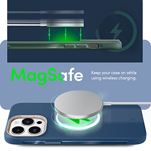 Image of Spigen Cyrill UltraColor Mag | iPhone 14 Pro Case | Blue Navy iPhone 14 Pro Back Cover | TPU+Poly Carbonate - Coast