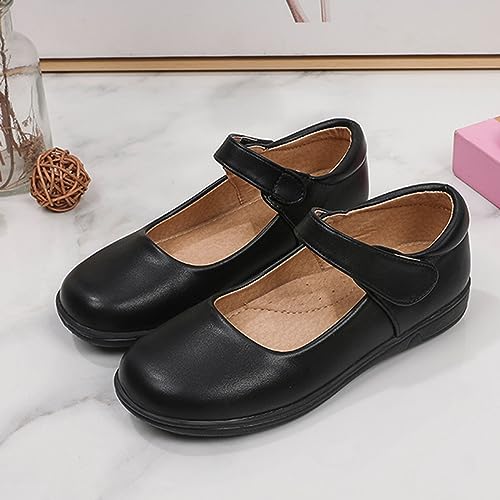Kids Girls' Leather Shoes Spring/Autumn Solid Color Flat Bottomed Low Top Single Shoe Party Sandals Size 8 Girls2
