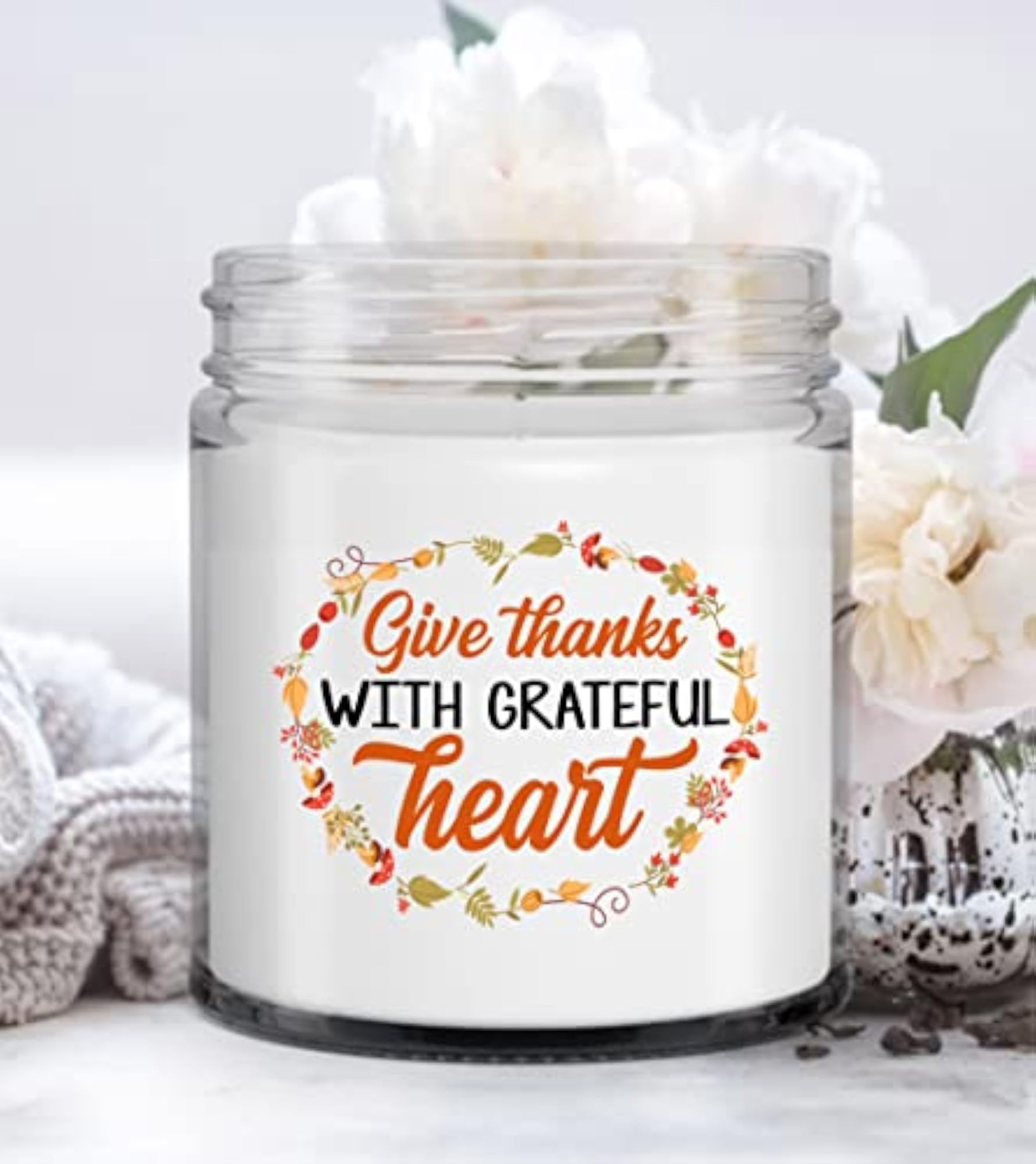 Thanksgiving Candle Gift for Grateful Hearts, Give Thanks