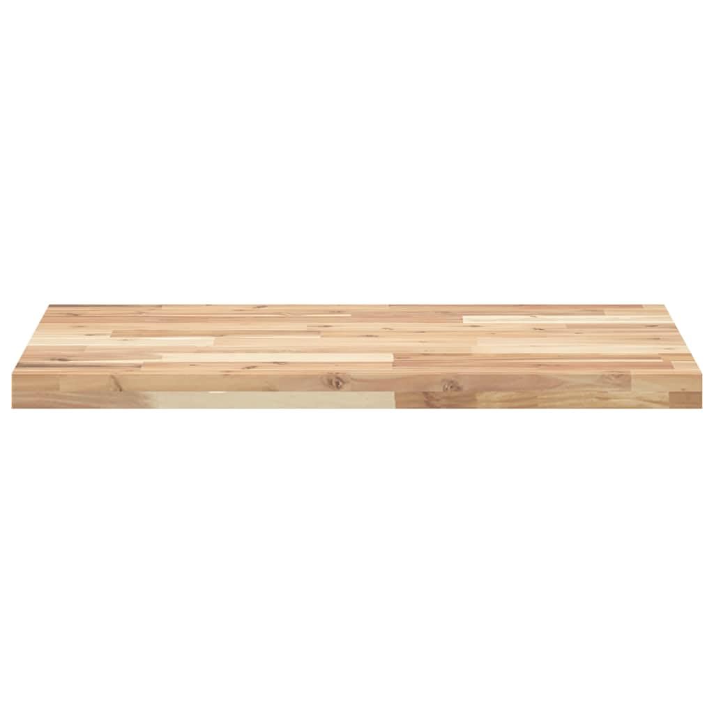 Générique Piano di lavoro non trattato, 120 x 50 x 4 cm, in legno di acacia massiccio, piano di lavoro robusto per cucina, garage o bagno, superficie liscia facile da pulire