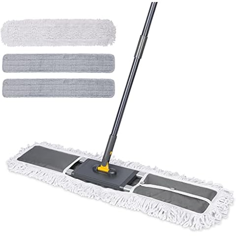 MASTERTOP 36" Professional Industrial Dust Mop for Floor Cleaning, Heavy Duty Wet & Dry Commercial Mop,Large Flat Floor Mop with Telescopic 62'' Long Handle,Dust Mop Broom for Hardwood,Tiles,Office Cover