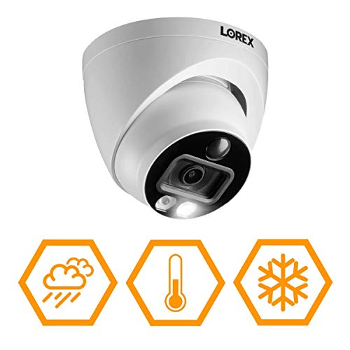 Lorex C241Xc Indoor/Outdoor 1080P Analog Hd Active Deterrence Dome Security Camera, 120Ft Night Vision, 2.8Mm, F2.0, Ip67, Works With D841, Dv900, Lhv5100, D241, D231, D441, D861, White #TOP5
