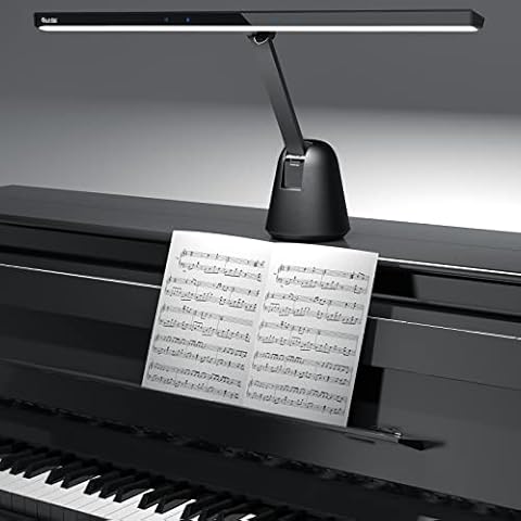 Quntis 55'' Ultra Wide Illumination Piano Light, 12W LED Professional Eye Caring Piano Lamp with Auto-Dimming, Dimmable Modern Reading Lamp, 2H Timer, Music Stand Light for Upright Piano Cover