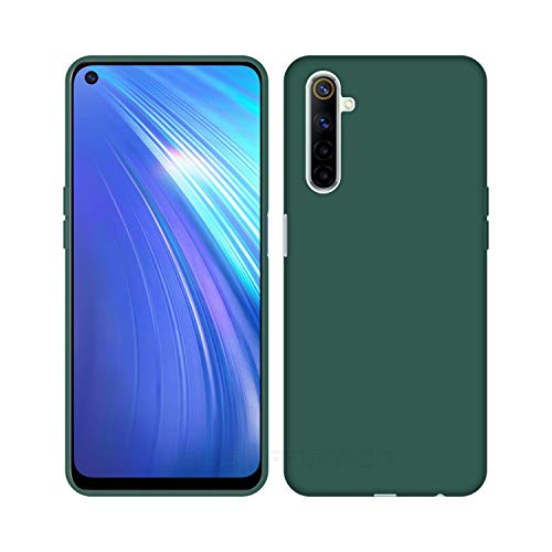 Image of Case Creation Luxurious og Series for realme 6i case Cover,Anti-Dirty Slim case Frosted Matte Cute Candy TPU Raised Bezel (Splash of Color) Back Cover for realme6i -Lake Green