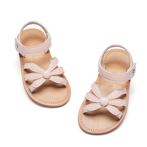 Image of Felix & Flora Toddler Girl Sandals - Flower Girl Dress Shoes Open Toe Little Kid Flats