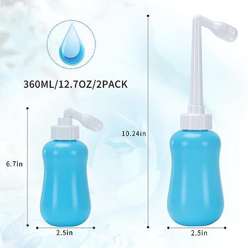 Image of Peri Bottle for Postpartum Care, Postpartum Essentials, Feminine Care 12oz, Blue (Pack of 2)