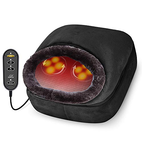 Snailax Shiatsu Foot and Back Massager with Heat - Kneading Feet Massager Machine with Heating Pad, Back Massage Cushion or Foot Warmer,Massagers for Back,Leg,Foot Pain Relief