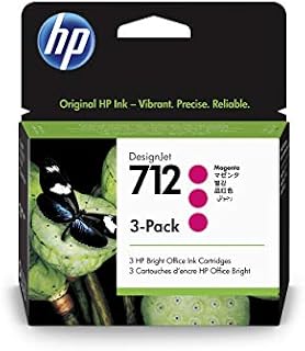 HP 712 3ED78A 3-pack Magenta 29-ml Genuine HP Ink Cartridge with Original HP Ink, for DesignJet T650, T630, T250, T230 & Studio Large Format Plotter Printers and HP 713 DesignJet Printhead