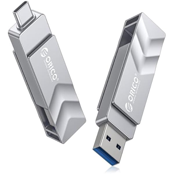 ORICO Zewnętrzny dysk SSD 256 GB USB 3.2, pamięć zewnętrzna do smartfona, prędkość odczytu 400 MB/s i zapis 300 MB/s, podwójne złącze typu C i Type-A, obrotowa konstrukcja, dla iPhone 17, Android i PC
