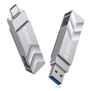 ORICO USB 3.2 Externe SSD 512GB, Portable SSD, 400 MB/s Lesen, 150 MB/s Schreiben, Dual USB-C & USB-A, Drehbar, Robustes Gehäuse, für Smartphone, iPhone 17, Android, PC, Laptop