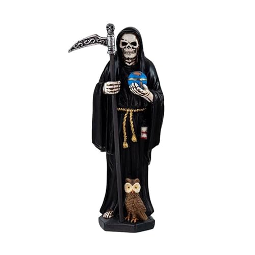 Statuina Santa Morte Resina Dipinta a Mano 15 cm verde nero