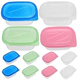 BUTIFULSIC 12-Pack 280Ml Disposable Plastic Food Containers with Lids Rectangular Lunch Containers Bpa Free for Fruit Storage Stackable Lightweight Kitchen and Travel Food Storage