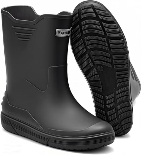 Rain Boots for Women men, Rubber Boots Waterproof with PVC Unique Design, Comfort Lightweight Work Mud Boots, Resistant Durable Slip Garden Boots for Fishing Farming Gardening