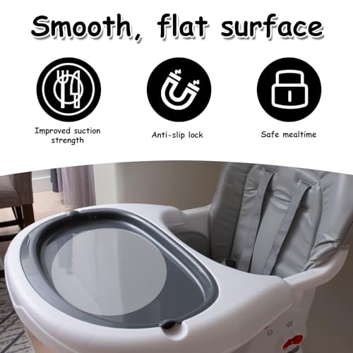 Image of 6pcs Suction Solver Stickers for Stokke Tripp Trapp Tray, Round & Rectangle Adhesive Tray Suction Sticker for High Chair Bowls Plates & Toys Fixation