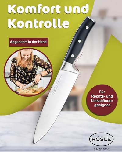 RÖSLE Kochmesser Tradition 20 cm - Hochwertiges und scharfes Küchenmesser, universell einsetzbar...