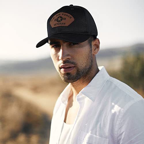 Foakecb Us Air Force Veteran Hat With Leather Patch Military Insignia Cap For Men And Women- Black #TOP7