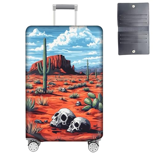 GYSYZJDH Luggage Cover Protector for 19-20 Inch Suitcases, TSA Approved Elastic Travel Suitcase Covers, Anti-Scratch Washable Luggage Sleeve for Carry On & Checked Bags, Red Desert