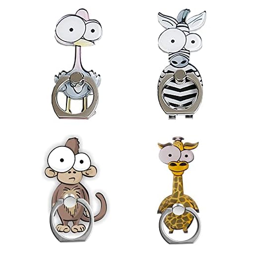 integrity.1 4 Piezas Anillo Soporte para Movil,360 Grados Empuñadura Giratoria del Soporte Metal Smartphone Anillo Dedo para Teléfonos Móviles, Tabletas iPads Regard