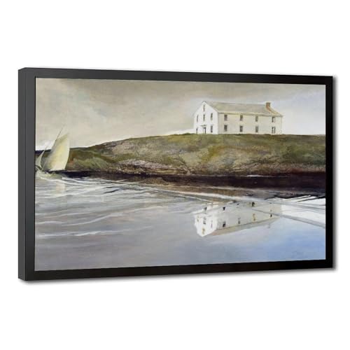Impression sur toile Andrew Wyeth déco murale voilier maison mer