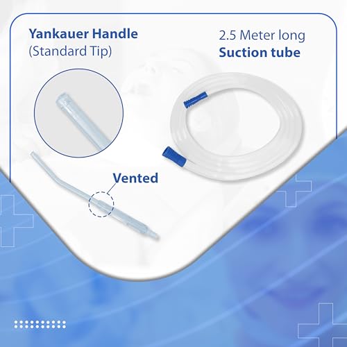 Image of Otica Yankauer Suction Set | 2.5M Long Suction Tube with Yankauer Handle | Sterile - EO (5, Yankauer Handle Standard Tip.)