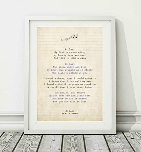 Didymus Co Etta James - At Last - Song Lyric Art Poster Print (UNFRAMED) - Sizes A4 A3 (A3)