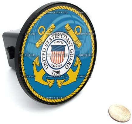 2" Tow Hitch Receiver Plug Cover Insert for SUV's & Trucks - Coast Guard Style-9856-6817