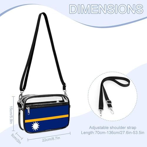 Nauru Nauruan Flag Women's Clear Crossbody Purse Bag Transparent Bags Pocket for Concerts Sports Festivals2