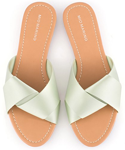 Mio Marino Slide Sandals For Women, Satin Crossband Lady Knot Womens slides Enclosed In A Gift Box2