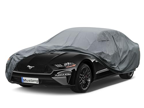Image of GUNHYI Premium Car Cover Custom Fit Ford Mustang, 16 Layers Heavy Duty Car Cover Waterproof All Weather with Zipper Door for Sun Rain Snow Dust Uv Protection